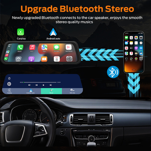 9.66 pouces HD IPS écran tactile voiture Dash Cam Vision nocturne 1080p Stream véhicule DVR avec 2 lentilles Wifi enregistrement en boucle - Product Image 5