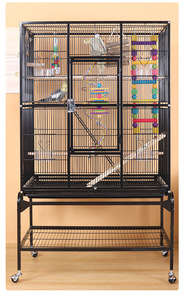 Vente en gros en Chine <span class=keywords><strong>pas</strong></span> <span class=keywords><strong>cher</strong></span> animal de compagnie oiseau perroquet Cage grand gros animal Pigeon perruche Cage pour <span class=keywords><strong>canaris</strong></span> élevage Kandang Burung avec roues - Product Image 2