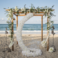 Arche de mariage suspendue incurvée avec fleurs artificielles, suspension florale pour toile de fond de mariage