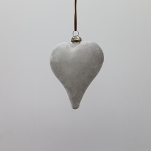 Adorno de Navidad de 8*8cm al por mayor de fábrica, de terciopelo flocado y gamuza, en colores rojo vino y gris, con formas de cebolla de cristal, corazón, meteoro y pentáculo, para decoración de árbol de Navidad - Product Image 3