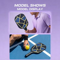Raquette de pickleball haute performance approuvée USAPA, poignée ergonomique, légère, en fibre de carbone, noyau en nid d'abeille, amortissement des vibrations