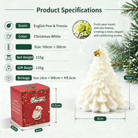 Vela Perfumada con Forma de Árbol de Navidad en Degradado 3D, Vela Natural, Decoración Navideña para Mesa, Vela con Fragancia Festiva, Regalo de Navidad