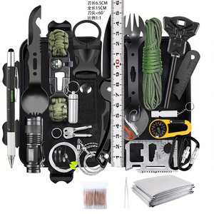 Kit de survie, outil tactique multifonctionnel, équipement d'urgence pour le camping en plein air, acier inoxydable, 21x11x5.5cm, premiers secours, survie - Product Image 5