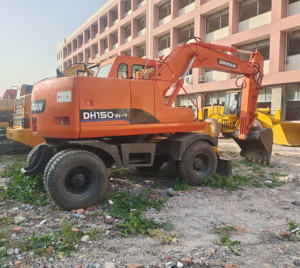 Buen estado Corea Original <span class=keywords><strong>Doosan</strong></span> <span class=keywords><strong>150</strong></span> Excavadora de ruedas 15 Tonused <span class=keywords><strong>Doosan</strong></span> Excavadora de ruedas usada Excavadora de ruedas para la venta