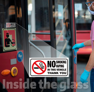 Pegatina de Vinilo Resistente a la Intemperie con Advertencia de No Fumar para Vehículos, Etiqueta de Seguridad Interior para Taxi, Autobús o Coche, con Diseño de Texto y Tamaño Personalizados - Product Image 5