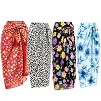 Pareo Largo Brasileño de 1 Pieza, Talla Grande, Secado Rápido, Personalizado, Traje de Baño, Cubre Traje de Baño, Estampado Floral, OEM