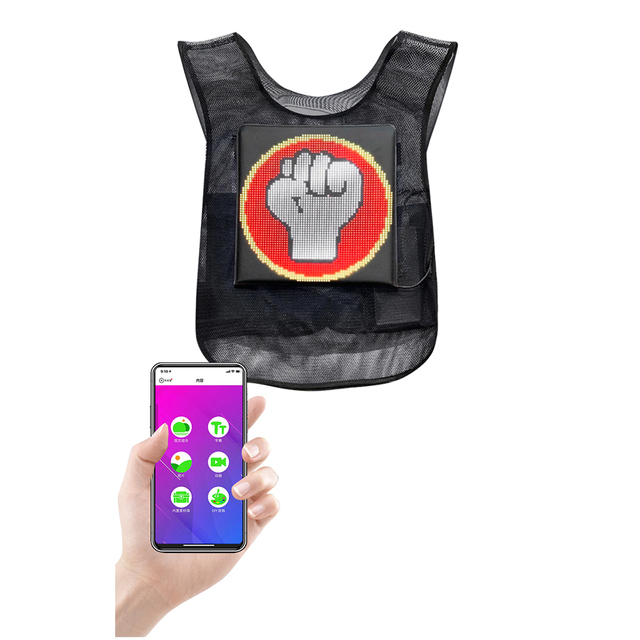 Creative Eye-Catching Advertising LED Vest and Backpack Display Wireless App Control for Elevator Marketing