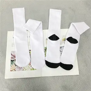 Erkekler kadınlar beyaz boş süblimasyon kalın yastık koşu çorap için özelleştirilmiş hediyeler sıcak baskı için
