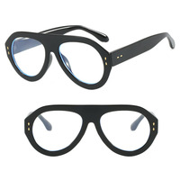 Monture de lunettes ovale DL anti-lumière bleue pour femme, avec clous décoratifs, grande taille
