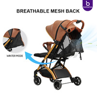 Poussette de luxe en cuir porte-bébé classique avec siège de hanche poussette déambulateur facile pour avion chancelière à baldaquin 0 36 mois