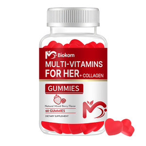 Bioflex Vitamin C <span class=keywords><strong>B12</strong></span> B D3 Multivitamin Gummies untuk Wanita -60 Butir Dosis & Formula yang Dapat Disesuaikan Suplemen Permen Pendukung Rambut - Product Image 1