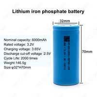 Batterie au phosphate de fer et de lithium 3.2V 6Ah 32700 neuve d'origine, cellule de batterie 6000Mah 3.2V Lifepo4