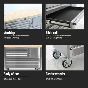 Kinbox 152cm.<strong>Rolling</strong> <strong>Tool</strong> <strong>Box</strong> for Garage <strong>Tool</strong> Cabinet - Product Image 5