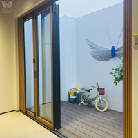 Porte de séparation de studio à domicile insonorisée DEMEA, grande ouverture, panneau en verre transparent en aluminium, réduction du bruit, porte coulissante pliante