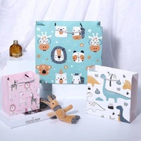 Sacs cadeaux de luxe pour baby shower à thème dessin animé, en matériaux recyclés, pour fêtes scolaires, maternelles, utilisation artisanale (bougies) - Couleurs et logo personnalisables