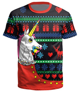 Men Christmas All‑Over Print <b>T</b>‑Shirt Crew Neck Short Sleeve Festive <b>Xmas</b> Holiday Party Tee - Product Image 3