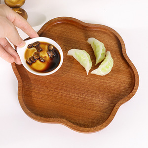 Petal Shaped Wooden <b>Tray</b> Set Small Medium <b>Large</b> Flower Shape For Tea Coffee Party Serving Dishes - Product Image 2