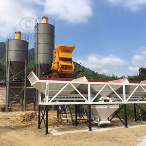 Centrale à béton compacte et peu encombrante HZS50, équipée d'un mélangeur à double arbre et de bacs à granulats pour les chantiers de préfabrication - Product Image 3