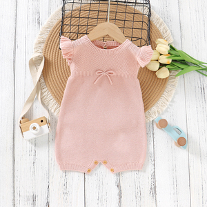 Vêtements d'été pour bébé en coton biologique Ins, vente en gros, sans manches, avec bouton en bas, vêtements en tricot pour bébé pour fille et garçon, Ropa <span class=keywords><strong>Bebe</strong></span> - Product Image 1
