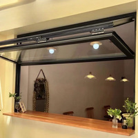 Fenêtre pliante horizontale en alliage d'aluminium de style moderne avec double vitrage insonorisant et isolant thermiquement pour cuisine et villa extérieure