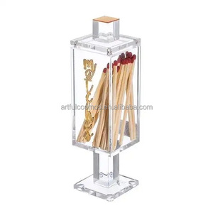 Clear Acrylic Judaica Match Holder Traditional Style Engraved Logo Customized Display for Shabbat - Product Image 5