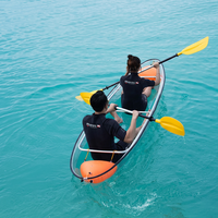 Kayak transparent en polycarbonate, directement de l'usine, canoë PC cristallin incassable, bateau à fond transparent pour le tourisme en station balnéaire