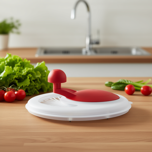 Essoreuse à salade Westmark Fortuna rouge en plastique avec couvercle pour usage en cuisine - Product Image 3