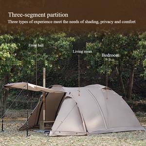 <span class=keywords><strong>Tente</strong></span> <span class=keywords><strong>tunnel</strong></span> étanche à double couche pour 1 à 2 <span class=keywords><strong>personnes</strong></span> résistante au feu avec jupe à neige Structure d'une chambre à coucher - Product Image 3