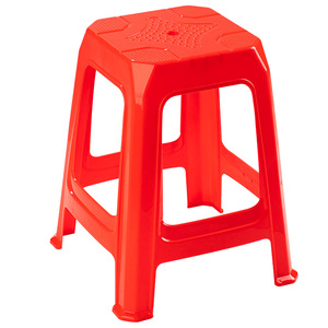 Taburete de plástico rojo de 25 cm, apilable, muebles para el hogar y la sala de estar, diseño minimalista, apariencia moderna - Product Image 5