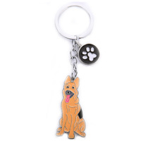 Porte-clés décoratif en métal, motif chien loup créatif et mignon, spécial animaux de compagnie, pour bagages, vente en gros transfrontalière