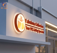 Enseigne LED 3D personnalisée en métal étanche rétroéclairée pour vitrine, bureau, commerce de détail, restaurant, salon de coiffure, salle de sport, affichage de logo