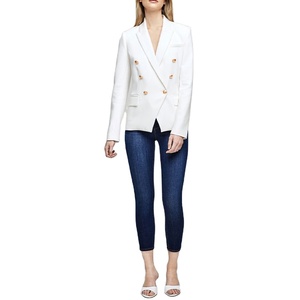 Venta <span class=keywords><strong>al</strong></span> por mayor <span class=keywords><strong>de</strong></span> moda elegante señoras Oficina abrigo mujeres traje <span class=keywords><strong>de</strong></span> color personalizado negro manga larga chaqueta <span class=keywords><strong>de</strong></span> doble botonadura para las mujeres - Product Image 4