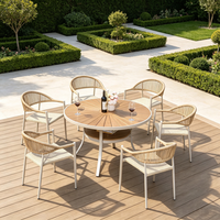 Ensemble de chaises de bistrot empilables en rotin moderne, chaises d'extérieur, ensemble de salle à manger en rotin pour hôtels, resorts, villas, restaurants