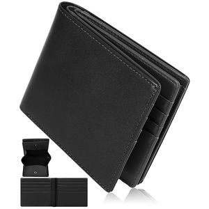 Japanese Style Genuine Leather <b>Wallet</b> <b>Men</b> <b>RFID</b> Anti Theft Design Multiple Card Slots Large Coin Pocket Everyday Use Solid Color - Product Image 5