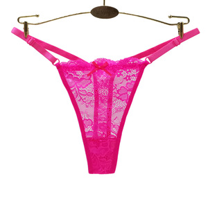 Culotte <span class=keywords><strong>Tanga</strong></span> <span class=keywords><strong>Femme</strong></span> en Dentelle Respirante, Taille Basse, Sexy, Réglable, en Coton Tricoté Uni, ODM, pour l'Exportation - Product Image 4