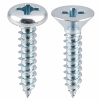 Kit d'assortiment de vis autotaraudeuses à tête cylindrique et vis à bois fraisées, 545 pièces, en acier au carbone zingué, avec boîte de rangement