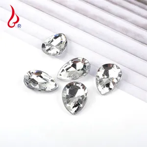 Lan Guang diskon besar 8*13mm 2000 buah/tas longgar belakang runcing kristal akrilik berlian imitasi manik kristal tetes air mata untuk membuat perhiasan