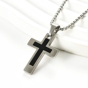 Chaîne de breloques religieuses en acier inoxydable, pendentif croix punk, bijoux en métal de haute qualité pour la prière chrétienne - Product Image 5