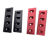 Connecteur d'angle à 90 degrés en profilé aluminium T-Slot couleur personnalisée, anodisé rouge/noir, pour extrusions 4080, 40120, 40160