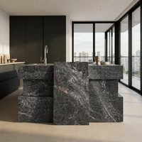 Carrelage flexible ignifuge et imperméable, installation facile, texture naturelle, design moderne pour cuisine, salle de bain, intérieur/extérieur, doux
