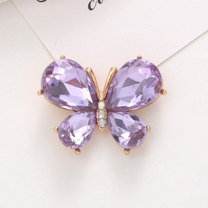 Kristallglas-Schmetterling DIY-Zubehör Handyhülle Schönheitsaufkleber Zinklegierung-Knopf Dekoration Charms Legierungsschmetterling - Product Image 5