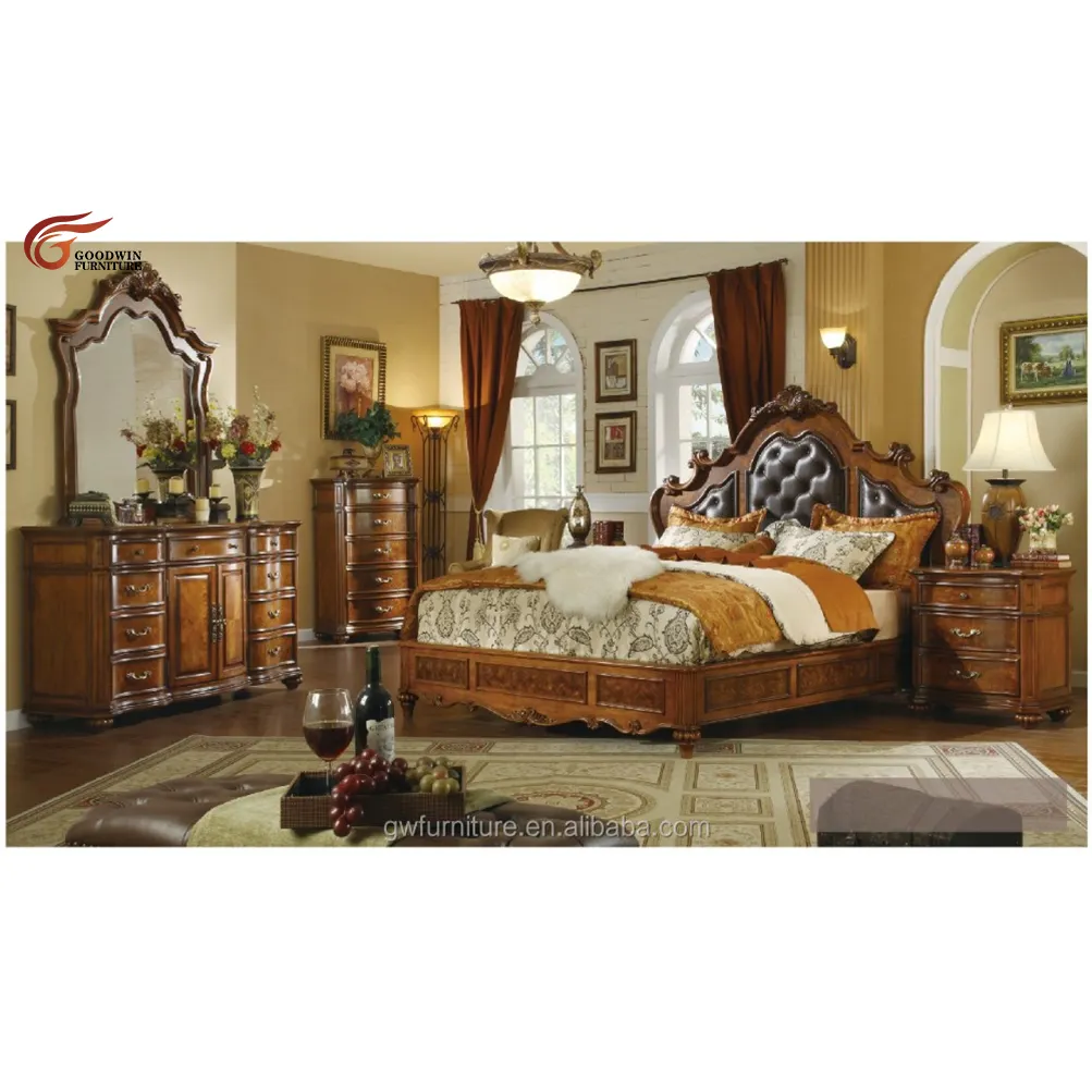 Jeu de chambre à coucher antique, bon marché, pour vente en gros