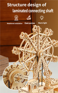 Rompecabezas 3D de Madera con Luz de Rueda de la Fortuna Musical, Juguete Educativo de Dibujos Animados para Ensamblar, Regalo Creativo para Niños, Venta al por Mayor Transfronteriza - Product Image 4