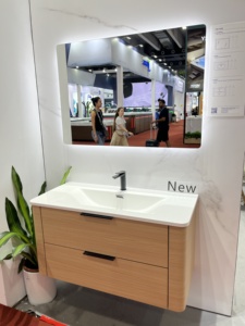 Mueble de baño termoformado de PVC con diseño de arco 2024, exhibiciones de Feria de Cantón <span class=keywords><strong>Goldea</strong></span> de lujo ligero - Product Image 2
