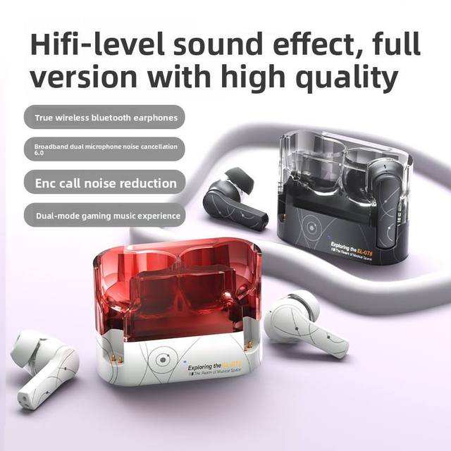 TWS Wireless Earbuds V6.0 ENC Noise Cancelling HiFi Stereo Low Latency Gaming IPX4 Waterproof Long Battery Semi-In-Ear Type-C