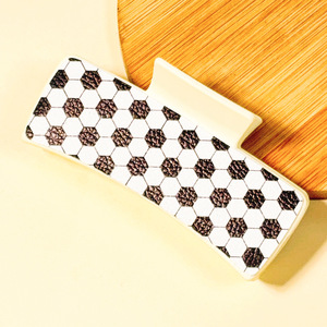 Pinza de Pelo Rectangular con Estampado de Fútbol, Pinza de Pelo de Piel Sintética, Accesorios de Pelo con Temática Deportiva - Product Image 5