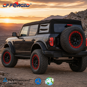 Nuevas Llantas Todoterreno <span class=keywords><strong>4x4</strong></span> de Aleación de Aluminio Forjado de 17-18 Pulgadas 6x139.7 para <span class=keywords><strong>Bronco</strong></span> Jeep Wrangler, Negras, con Aros Protectores, Multirradio, Tácticas - Product Image 3