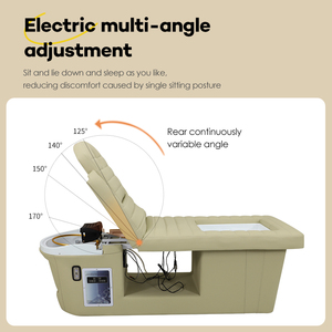 Shampoo <b>Bed</b> PU Leather Salon Chair With Plastic Basin Modern Design <b>Easy</b> to Clean Commercial Furniture - Product Image 2