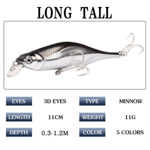 เหยื่อปลอม XY-89 รุ่นมินโนว์ น้ำหนัก 11 กรัม ยาว 10.5 ซม. เหยื่อแข็งสำหรับตกปลาแบส เหยื่อตกปลาน้ำกลาง เหยื่อปลอมสำหรับน้ำจืด - Product Image 5