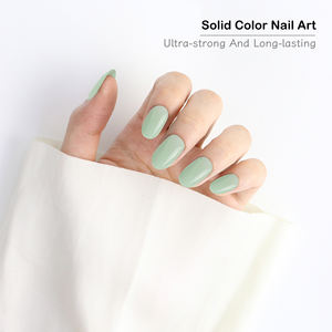 AIERFEI vente en gros 30 pièces presse ovale vert menthe sur les ongles frais <span class=keywords><strong>Pastel</strong></span> vert doux Gel faux ongles prêt à porter conseils de couverture complète - Product Image 2